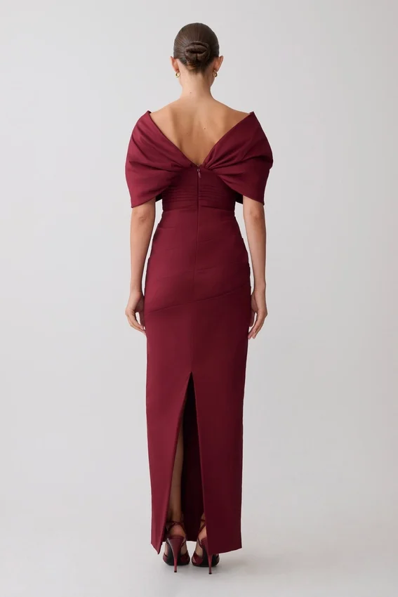 Thelma Bardot Maxi Dress – Wine Thelma Bardot Maxi Dress – Wine
