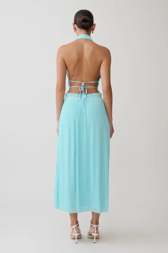 Thien Cowl Halter Midi Dress – Blue Thien Cowl Halter Midi Dress – Blue