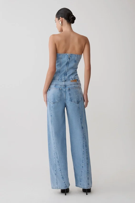 Tommy Strapless Denim Top With Buckle – Classic Blue Tommy Strapless Denim Top With Buckle – Classic Blue