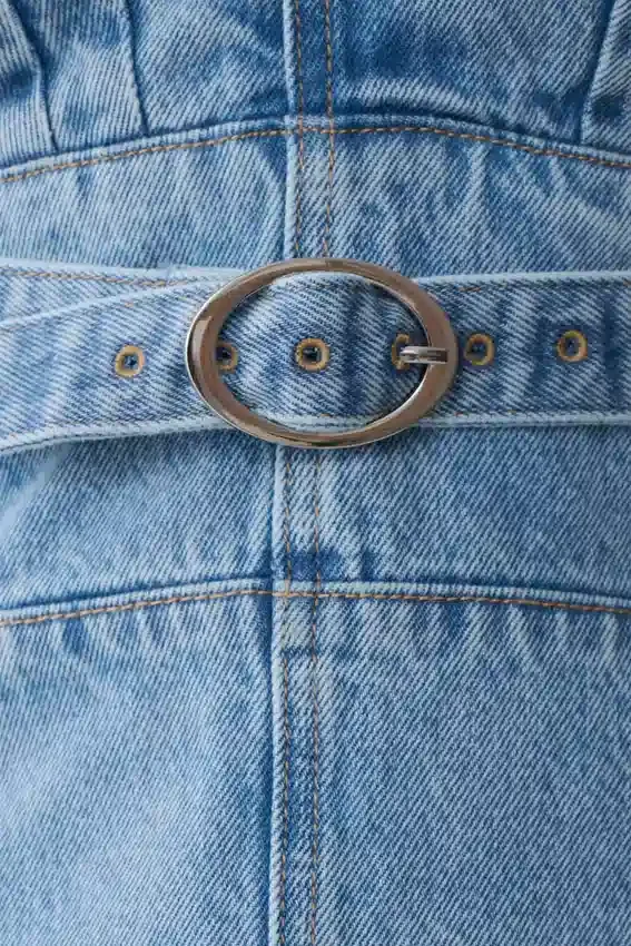 Tommy Strapless Denim Top With Buckle – Classic Blue Tommy Strapless Denim Top With Buckle – Classic Blue