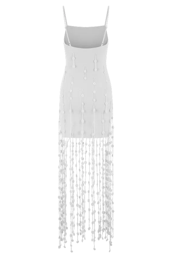 Tove Hand Knit Flower Mini Dress – White Tove Hand Knit Flower Mini Dress – White