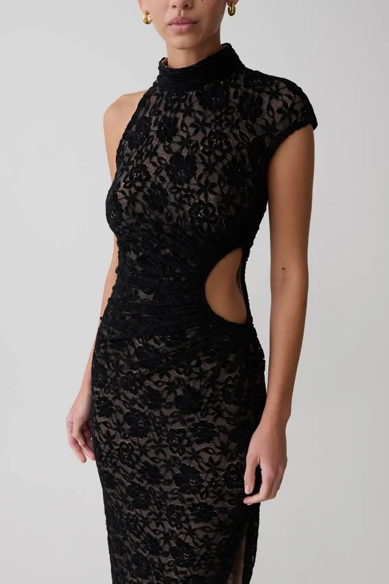 Trinh One Shoulder Maxi Dress – Black Trinh One Shoulder Maxi Dress – Black
