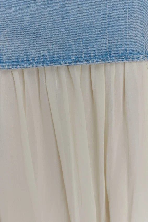 Tully Chiffon Denim Maxi Skirt – 80’S Blue Tully Chiffon Denim Maxi Skirt – 80’S Blue