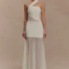 Vashti Cut Out Mesh Maxi Dress – Ivory