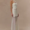 Vashti Cut Out Mesh Maxi Dress – Ivory
