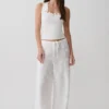 Vianna Broderie Ribbed Tank Top – Ivory