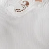 Vianna Broderie Ribbed Tank Top – Ivory