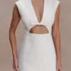 Victoria Cut Out Suiting Mini Dress – Ivory