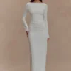 Vienna Slinky Cut Out Maxi Dress – White