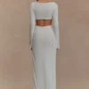 Vienna Slinky Cut Out Maxi Dress – White