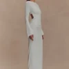 Vienna Slinky Cut Out Maxi Dress – White