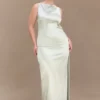 Violet Sleeveless Satin Maxi Dress – Sage