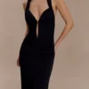 Vivianne Low Neck Maxi Dress – Black