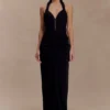 Vivianne Low Neck Maxi Dress – Black