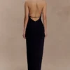 Vivianne Low Neck Maxi Dress – Black