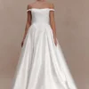 Willow Off Shoulder Satin Maxi Gown – White