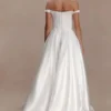 Willow Off Shoulder Satin Maxi Gown – White