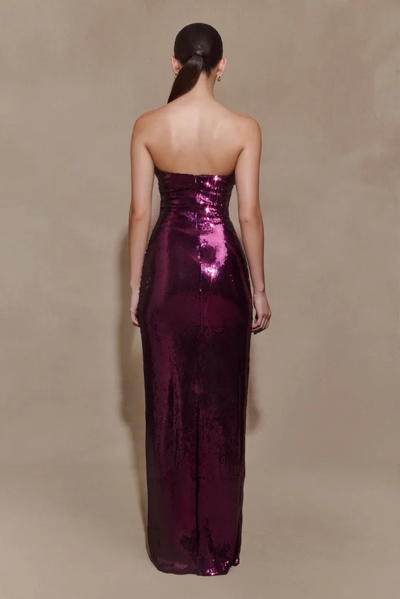 Winston Strapless Sequin Maxi Dress – Plum Winston Strapless Sequin Maxi Dress – Plum