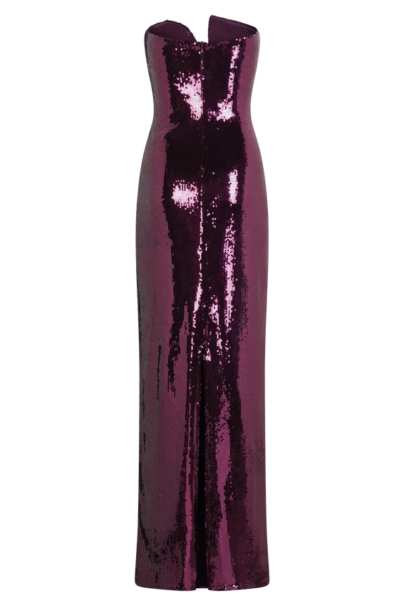 Winston Strapless Sequin Maxi Dress – Plum Winston Strapless Sequin Maxi Dress – Plum