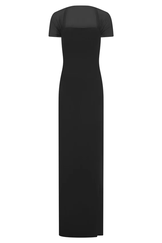 Wyatt Slinky And Mesh Maxi Dress – Black Wyatt Slinky And Mesh Maxi Dress – Black