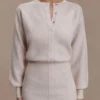 Xaden Wool Mix Knit Mini Dress – Oat Marle