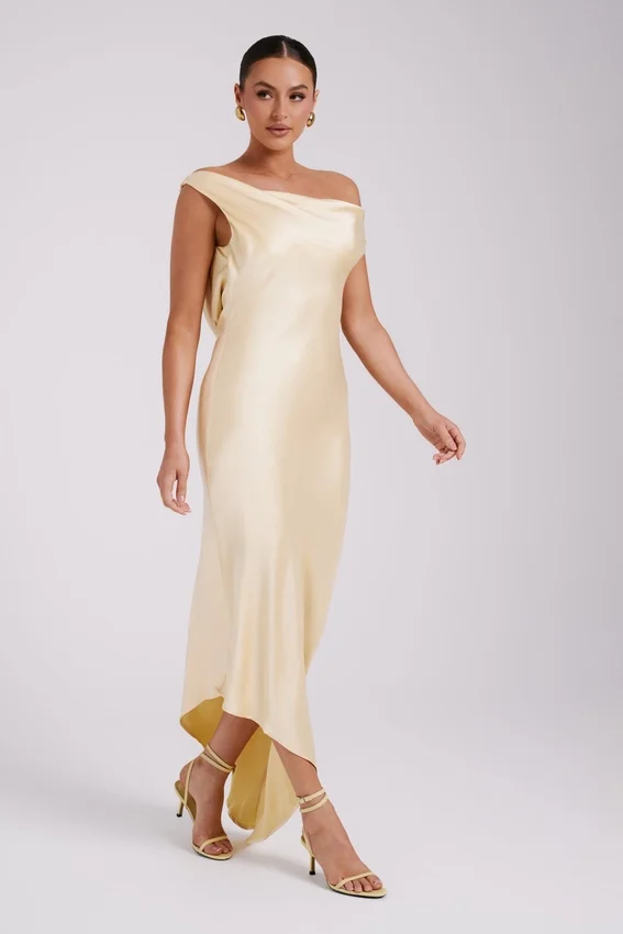 Yvette Slip Maxi Dress With Asymmetrical Hem – Butter Yvette Slip Maxi Dress With Asymmetrical Hem – Butter