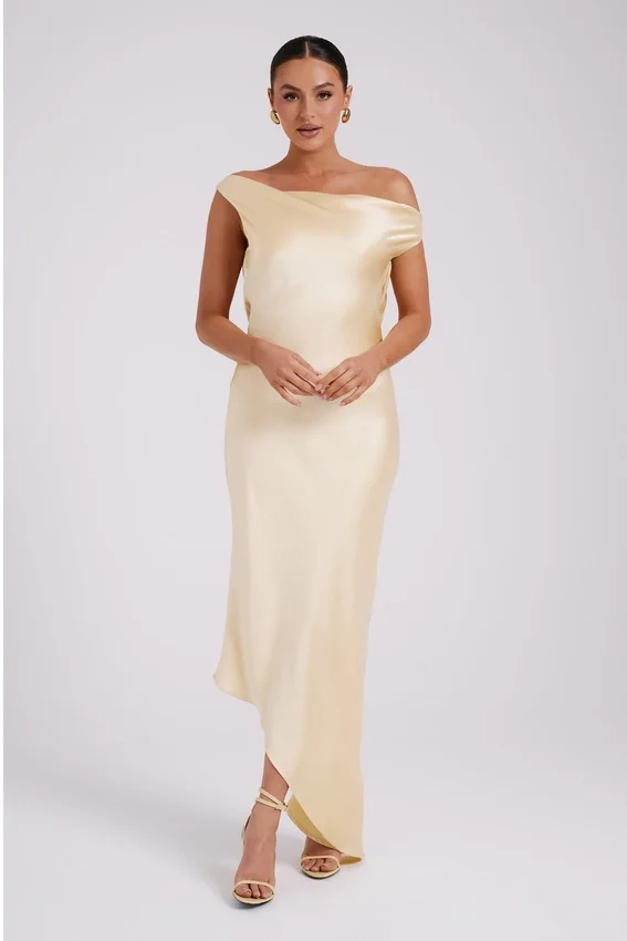 Yvette Slip Maxi Dress With Asymmetrical Hem – Butter Yvette Slip Maxi Dress With Asymmetrical Hem – Butter
