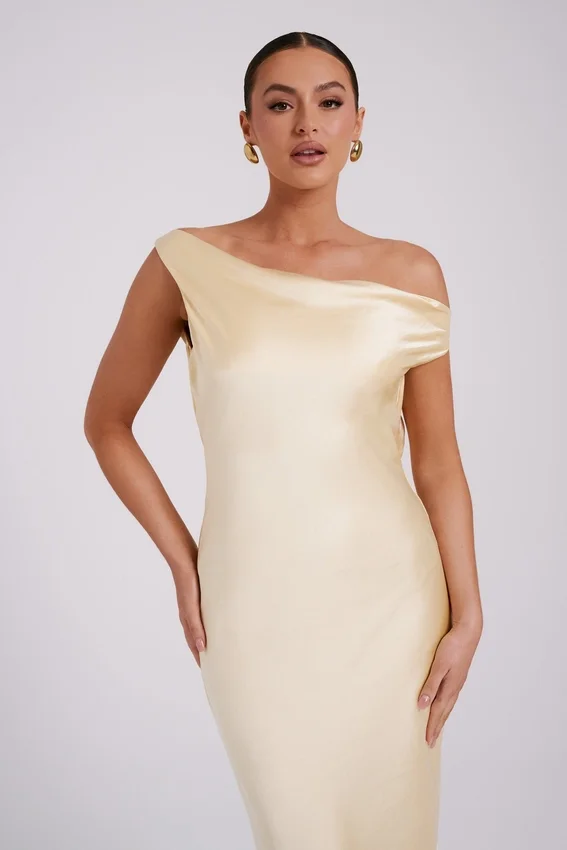Yvette Slip Maxi Dress With Asymmetrical Hem – Butter Yvette Slip Maxi Dress With Asymmetrical Hem – Butter