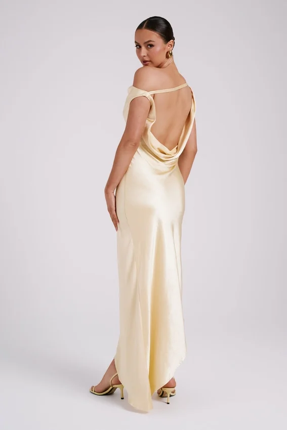 Yvette Slip Maxi Dress With Asymmetrical Hem – Butter Yvette Slip Maxi Dress With Asymmetrical Hem – Butter