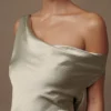 Yvette Slip Maxi Dress With Asymmetrical Hem – Sage