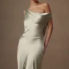 Yvette Slip Maxi Dress With Asymmetrical Hem – Sage