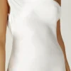 Yvette Slip Maxi Dress With Asymmetrical Hem – White