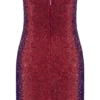 Zander Hand Beaded Strapless Mini Dress – Red Ombre