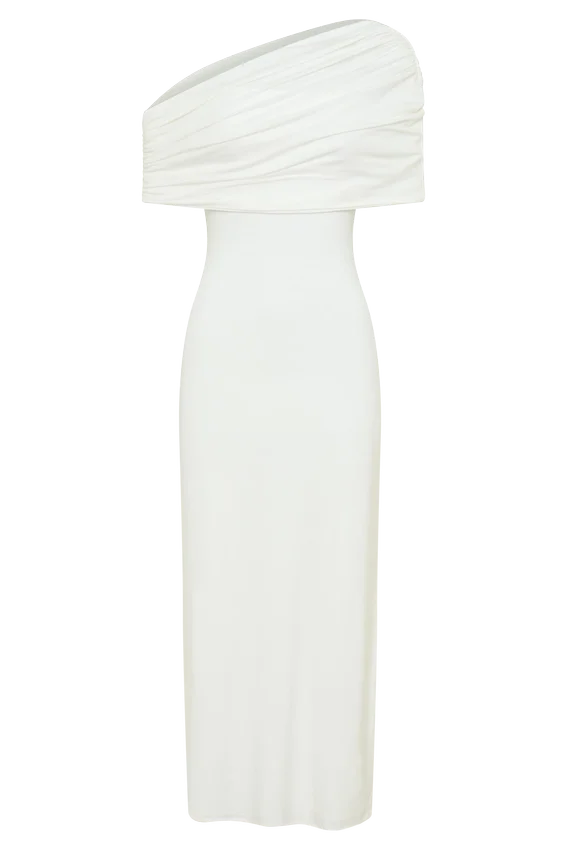 Zandie Cashmere Blend Knit Midi Dress – Ivory Zandie Cashmere Blend Knit Midi Dress – Ivory