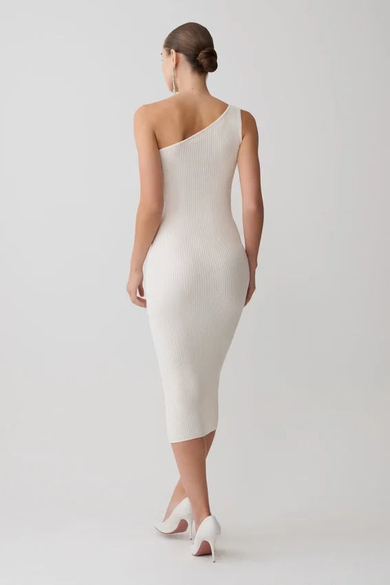 Zandie Cashmere Blend Knit Midi Dress – Ivory Zandie Cashmere Blend Knit Midi Dress – Ivory