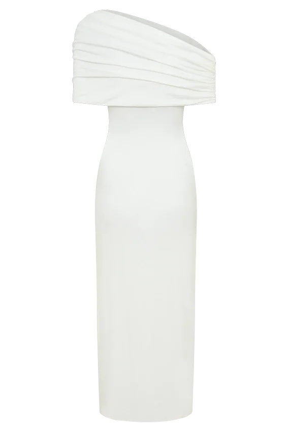 Zandie Cashmere Blend Knit Midi Dress – Ivory Zandie Cashmere Blend Knit Midi Dress – Ivory