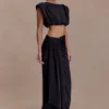 Zendaya Silk Crop Top – Black