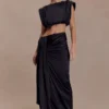 Zendaya Silk Crop Top – Black
