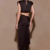 Zendaya Silk Crop Top – Black