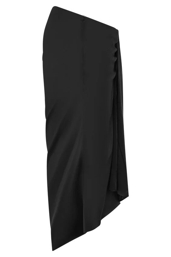 Zendaya Silk Midi Skirt – Black Zendaya Silk Midi Skirt – Black