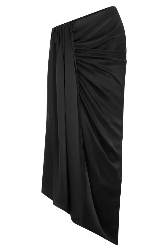 Zendaya Silk Midi Skirt – Black Zendaya Silk Midi Skirt – Black