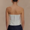 Zillah Strapless Cotton Top – White