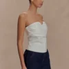Zillah Strapless Cotton Top – White