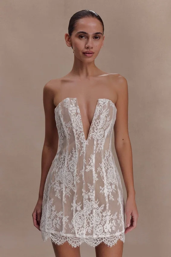 Zoey Lace Corset Mini Dress – Ivory Zoey Lace Corset Mini Dress – Ivory