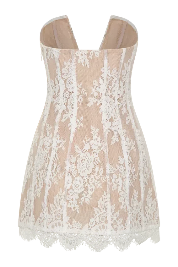 Zoey Lace Corset Mini Dress – Ivory Zoey Lace Corset Mini Dress – Ivory