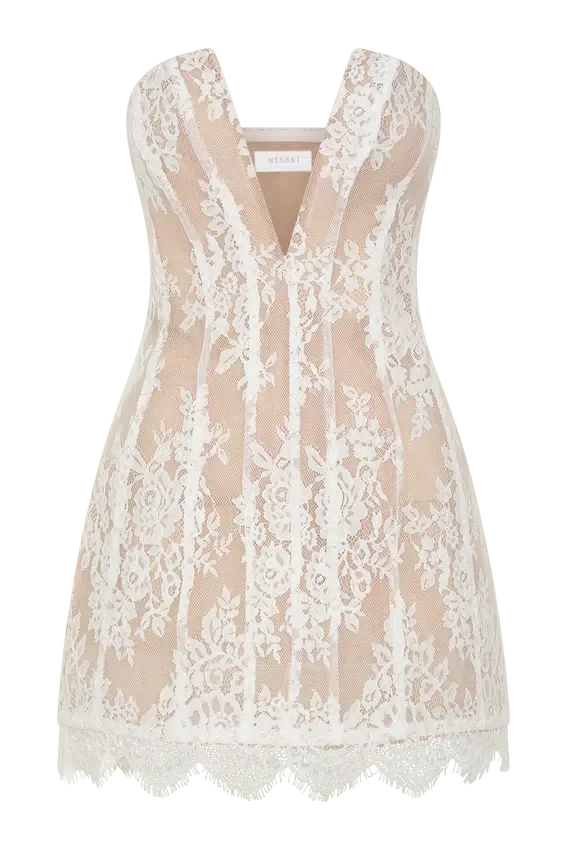 Zoey Lace Corset Mini Dress – Ivory Zoey Lace Corset Mini Dress – Ivory