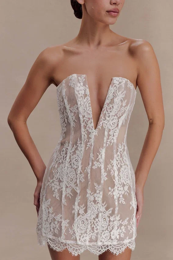 Zoey Lace Corset Mini Dress – Ivory Zoey Lace Corset Mini Dress – Ivory