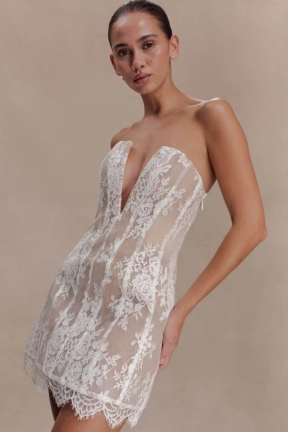 Zoey Lace Corset Mini Dress – Ivory Zoey Lace Corset Mini Dress – Ivory
